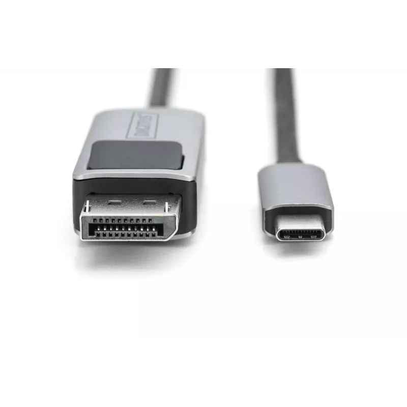 DIGITUS USB Type C to DP adapter kabelis 8Ka30Hz. HBR3 Alu Housing Juoda 1m