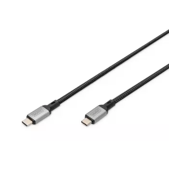 DIGITUS USB 4 jungiamasis kabelis. Type-C į Type-C. AL korpusas PP pynė 4K@60Hz. PD3.0. 20 Gbit/s. 3 m. juodas
