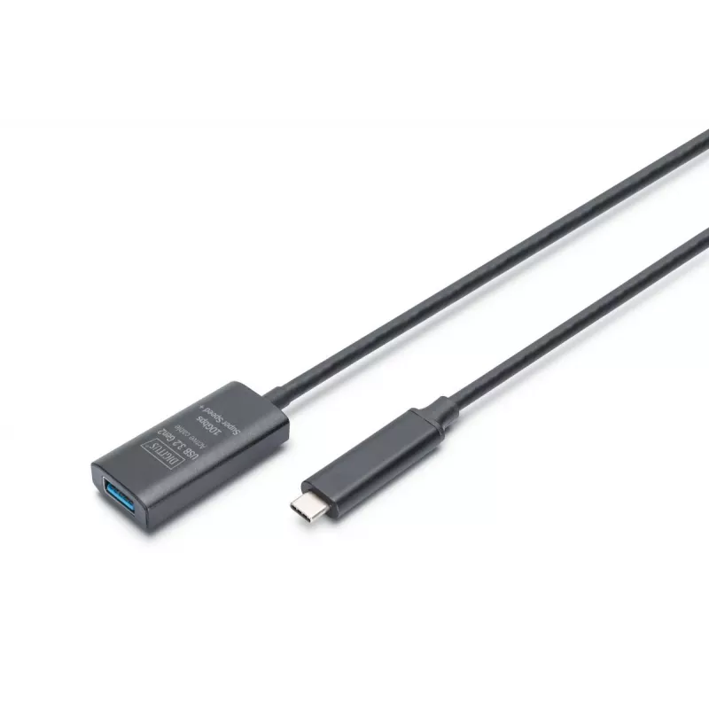 DIGITUS Aktyvus USB-C ilginimo laidas - 10G USB 3.2 Gen2 USB-C - USB-A (M/F) - 5m