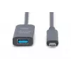 DIGITUS Aktyvus USB-C ilginimo laidas - 10G USB 3.2 Gen2 USB-C - USB-A (M/F) - 5m