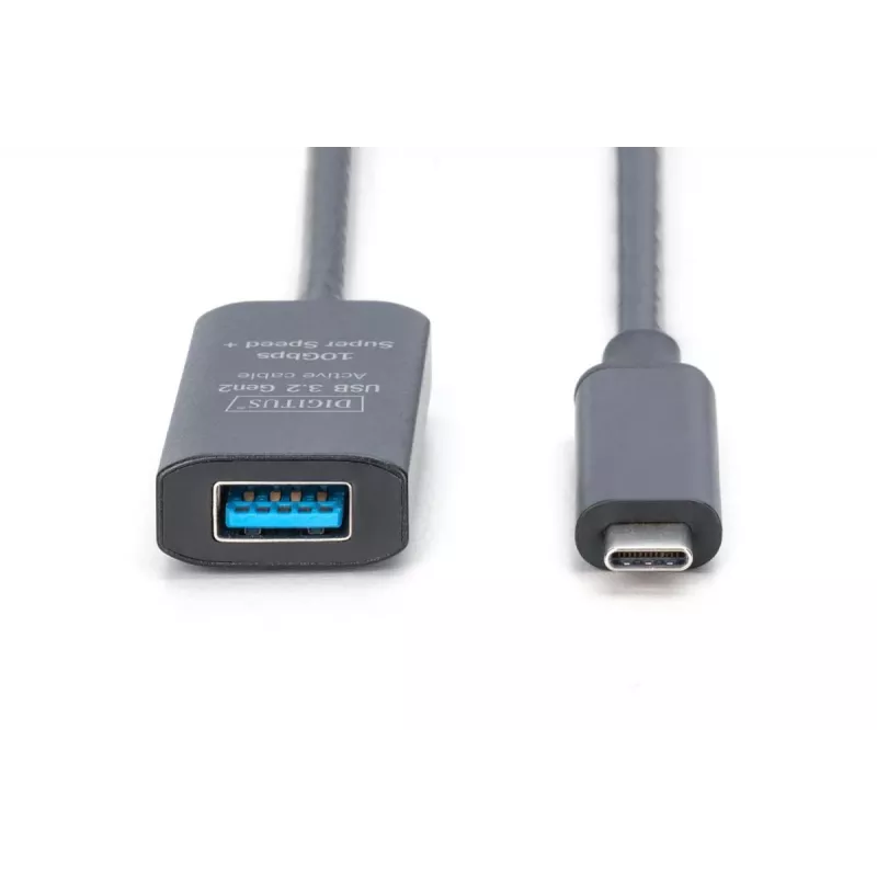 DIGITUS Aktyvus USB-C ilginimo laidas - 10G USB 3.2 Gen2 USB-C - USB-A (M/F) - 5m