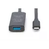 DIGITUS aktyvus USB-C ilginimo laidas - 5G USB 3.2 Gen1 USB-C - USB-A (M/F) - 5 m