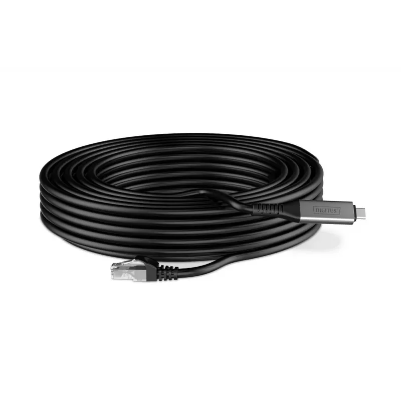 DIGITUS USB-C 3.2 Gen1 – RJ45 eterneto kabelis – CAT6a S/FTP juodas – 15 m