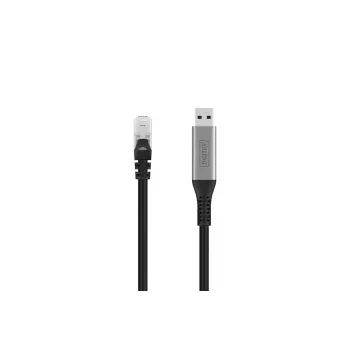 DIGITUS USB 3.2 Gen1 - RJ45 Ethernet laidas - CAT6a S/FTP Juodas - 2m