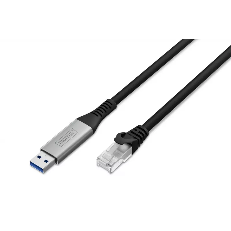 DIGITUS USB 3.2 Gen1 - RJ45 Ethernet kabelis - CAT6a S/FTP Juodas - 5m
