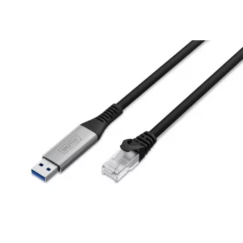 DIGITUS USB 3.2 Gen1 - RJ45 eterneto laidas - CAT6a S/FTP juodas - 15 m