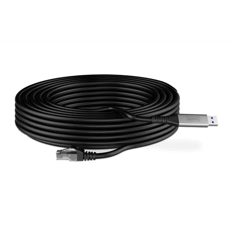 DIGITUS USB 3.2 Gen1 - RJ45 eterneto laidas - CAT6a S/FTP juodas - 15 m