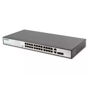 DIGITUS 24 prievadų spartusis eterneto PoE komutatorius, 2G Combo TP/SFP, 390 W
