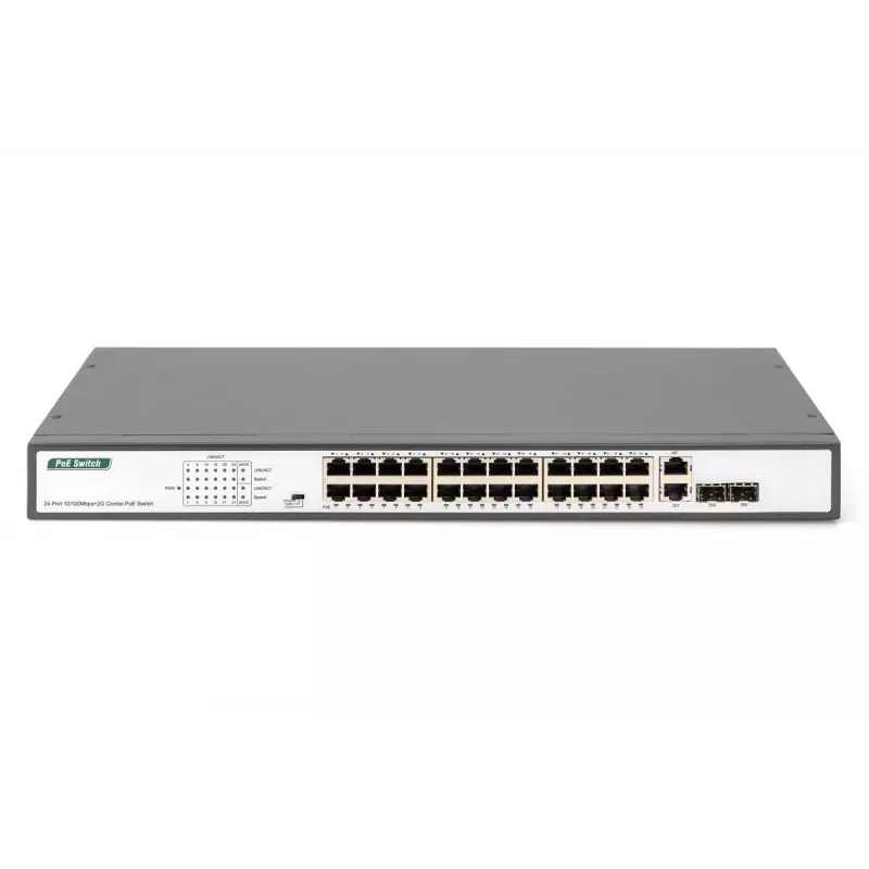 DIGITUS 24 prievadų spartusis eterneto PoE komutatorius, 2G Combo TP/SFP, 390 W