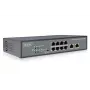 DIGITUS Fast Ethernet PoE af/at 8 prievadų komutatorius + 2 aukštyninės jungtys 120 W PoE galios biudžetas, montuojamas į stovą