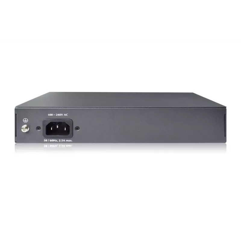 DIGITUS Fast Ethernet PoE af/at 8 prievadų komutatorius + 2 aukštyninės jungtys 120 W PoE galios biudžetas, montuojamas į stovą