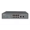 DIGITUS Fast Ethernet PoE af/at 8 prievadų komutatorius + 2 aukštyninės jungtys 120 W PoE galios biudžetas, montuojamas į stovą