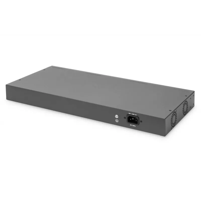 DIGITUS Fast Ethernet PoE Switch 16-port PoE + 2 Combo. 250W PoE biudžetas