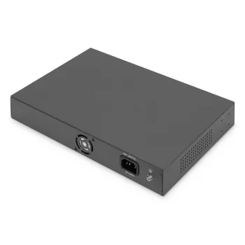 DIGITUS PoE komutatorius 16 prievadų 10/100 Mbps 16 x10/100Mbps PoE RJ45 prievadai, 1x GE RJ45, 1x SFP