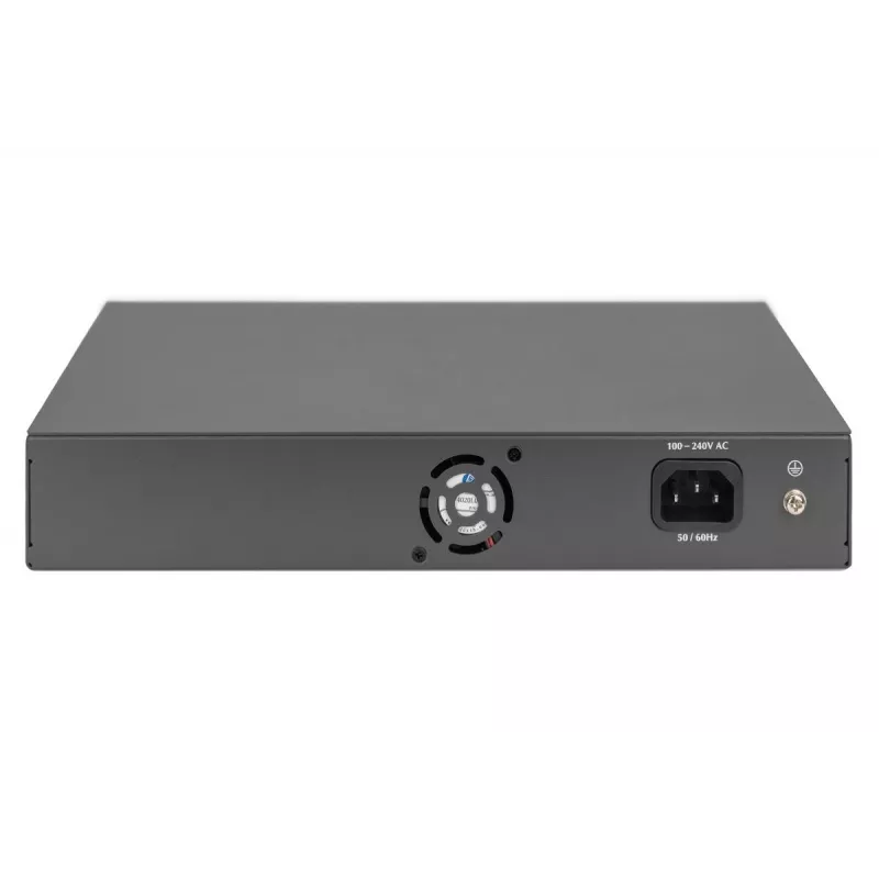 DIGITUS PoE komutatorius 16 prievadų 10/100 Mbps 16 x10/100Mbps PoE RJ45 prievadai, 1x GE RJ45, 1x SFP