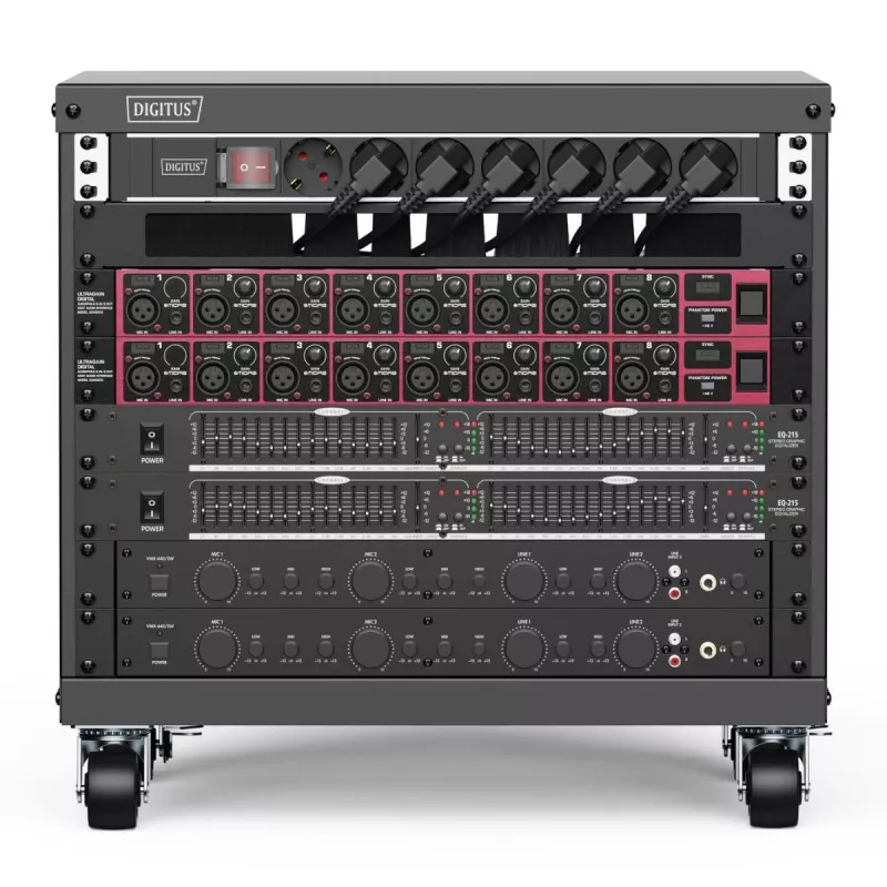DIGITUS 8U AVS stovas 420x507x460mm srieginės tvirtinimo angos ratukai juodas