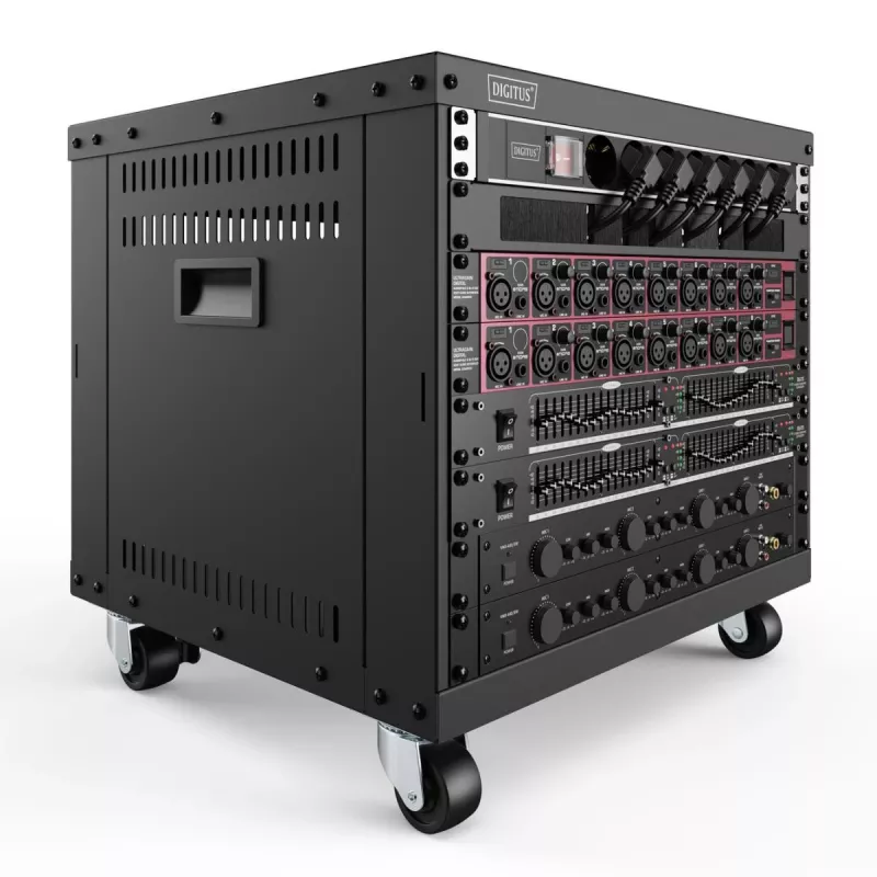 DIGITUS 8U AVS stovas 420x507x460mm srieginės tvirtinimo angos ratukai juodas