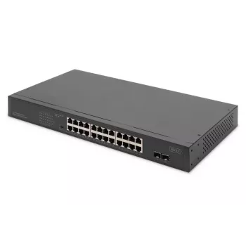 DIGITUS Nevaldomas PoE komutatorius - 24 prievadų gigabitinis + 2 prievadų gigabitinis SFP
