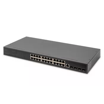 DIGITUS komutatorius 24 prievadų GE 4 SFP+ UPLINK L2+ 10/100/1000