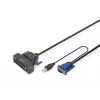 DIGITUS modulinė 43,2 cm (19 col.) HD TFT konsolė su 1 VGA prievadu. RAL 9005 juoda - GE klaviatūra