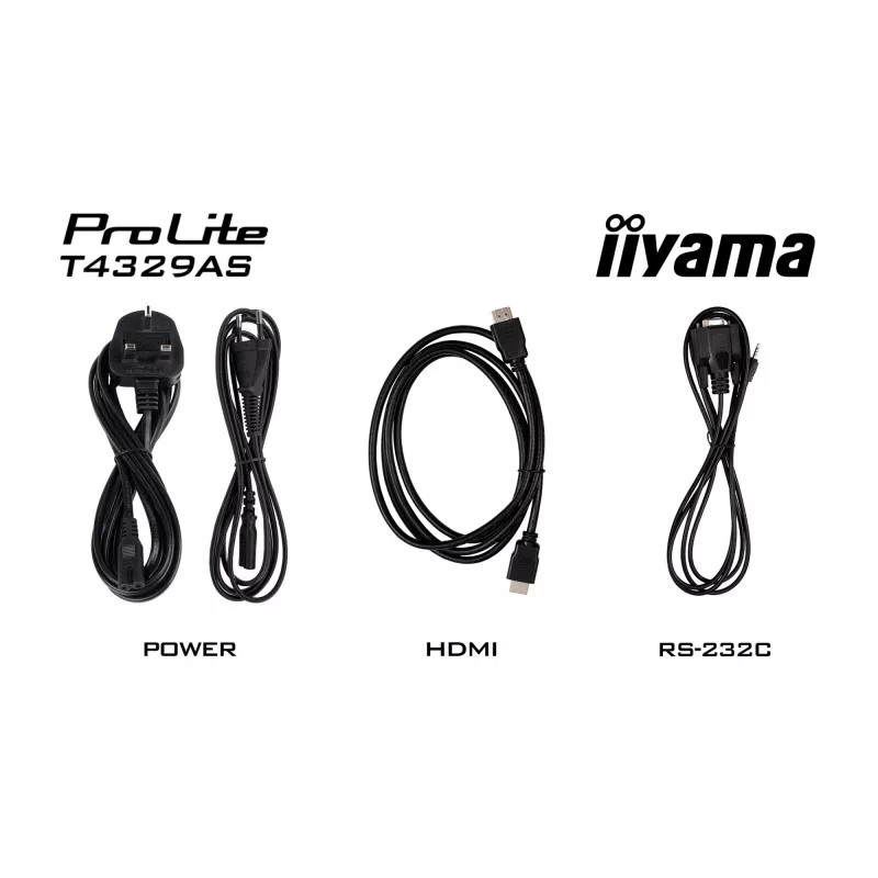 „iiyama T4329AS-B1AG“ kompiuterio monitorius 108 cm (42,5 colio) 3840 x 2160 pikselių 4K Ultra HD LED jutiklinis ekranas juodos spalvos