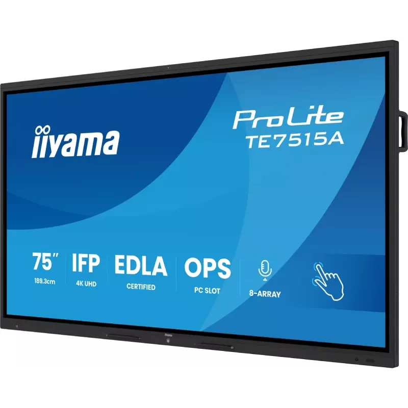 Skaitmeninės reklamos plokščiasis ekranas iiyama TE7515A-B1AG 74,5 col. liečiamuoju ekranu 4K Ultra HD