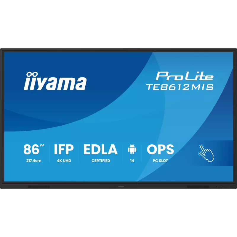 iiyama TE8612MIS-B4AG Signage Display Kiosk dizainas 2,17 m (85,6 colio) LCD Wi-Fi 400 cd/m² 4K Ultra HD Juodas Liečiamasis ekranas Integruotas procesorius Android 24/7