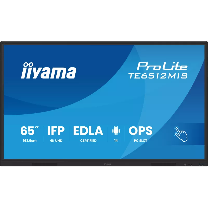 iiyama TE6512MIS-B4AG Skelbimų ekranas Kiosko dizainas 165,1 cm (65 col.) LCD Wi-Fi 400 cd/m² 4K Ultra HD Juodas Liečiamas ekranas Įmontuotas procesorius Android 24/7