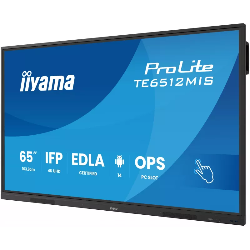 iiyama TE6512MIS-B4AG Skelbimų ekranas Kiosko dizainas 165,1 cm (65 col.) LCD Wi-Fi 400 cd/m² 4K Ultra HD Juodas Liečiamas ekranas Įmontuotas procesorius Android 24/7