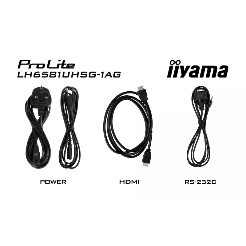 iiyama LH6581UHSG-1AG reklaminis ekranas Skaitmeninės iškabos plokščia panelė 163,8 cm (64,5 colio) Wi-Fi 500 cd/m² 4K Ultra HD Balta Integruotas procesorius Android 24/7