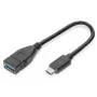 DIGITUS USB Type-C adapterio laidas, OTG, type C - A M/F, 15cm Super Speed juodas
