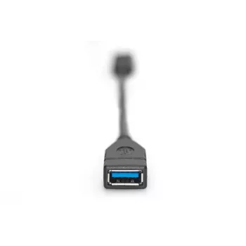 DIGITUS USB Type-C adapterio laidas, OTG, type C - A M/F, 15cm Super Speed juodas