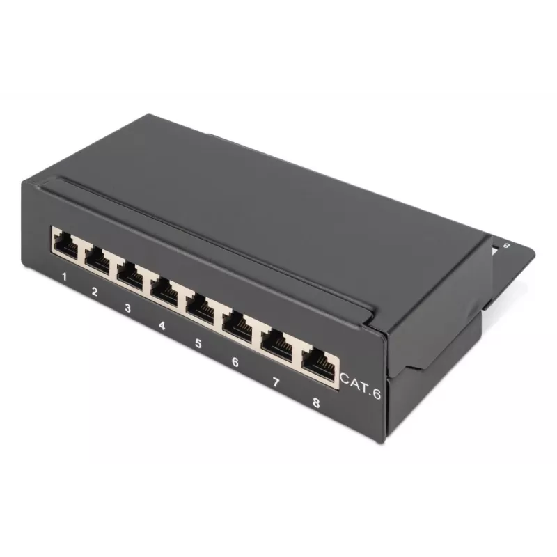 DIGITUS Patch Panel CAT6 8 prievadų ekranuotas juodas