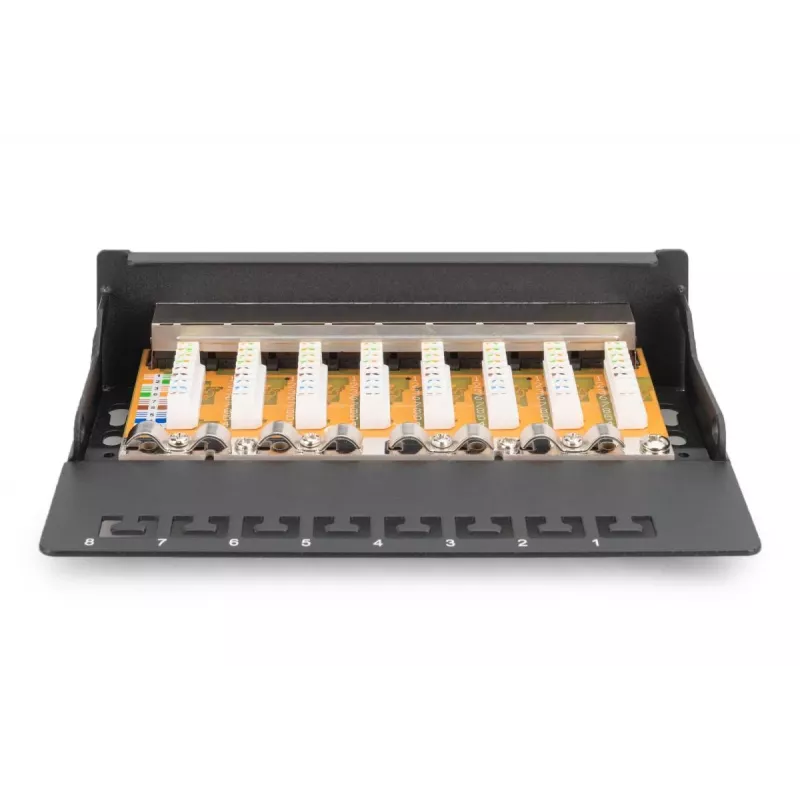 DIGITUS Patch Panel CAT6 8 prievadų ekranuotas juodas