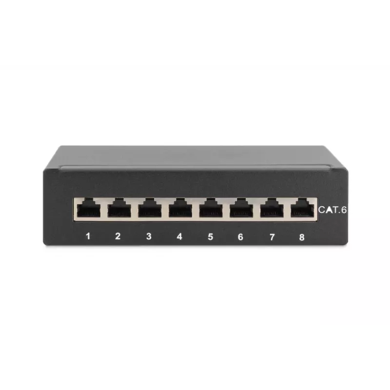 DIGITUS Patch Panel CAT6 8 prievadų ekranuotas juodas