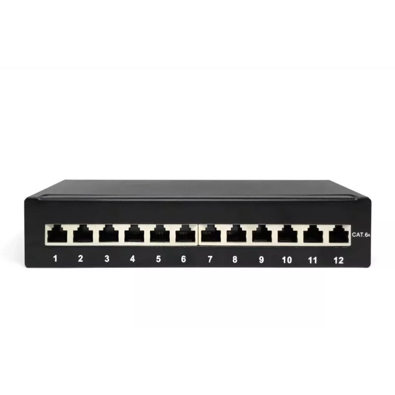 Patch Panel Digitus Desktop CAT 6A EA klasė Shielded Juoda