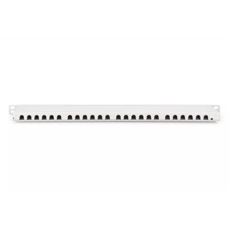 DIGITUS skydinis pultas CAT6A EA ekranuotas, 24 prievadų RJ45 dulkių dangteliai, 8P8C, 0,5U, pilka RAL 7035
