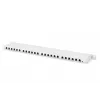 DIGITUS skydinis pultas CAT6A EA ekranuotas, 24 prievadų RJ45 dulkių dangteliai, 8P8C, 0,5U, pilka RAL 7035