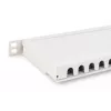 DIGITUS skydinis pultas CAT6A EA ekranuotas, 24 prievadų RJ45 dulkių dangteliai, 8P8C, 0,5U, pilka RAL 7035