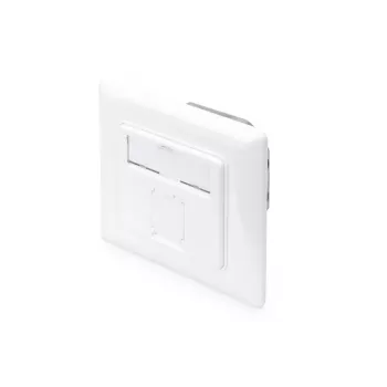 DIGITUS CAT6A EA klasė tinklo lizdas, ekranuotas 1x RJ45, LSA, grynai baltas, lygiai montuojamas, 8 krypčių