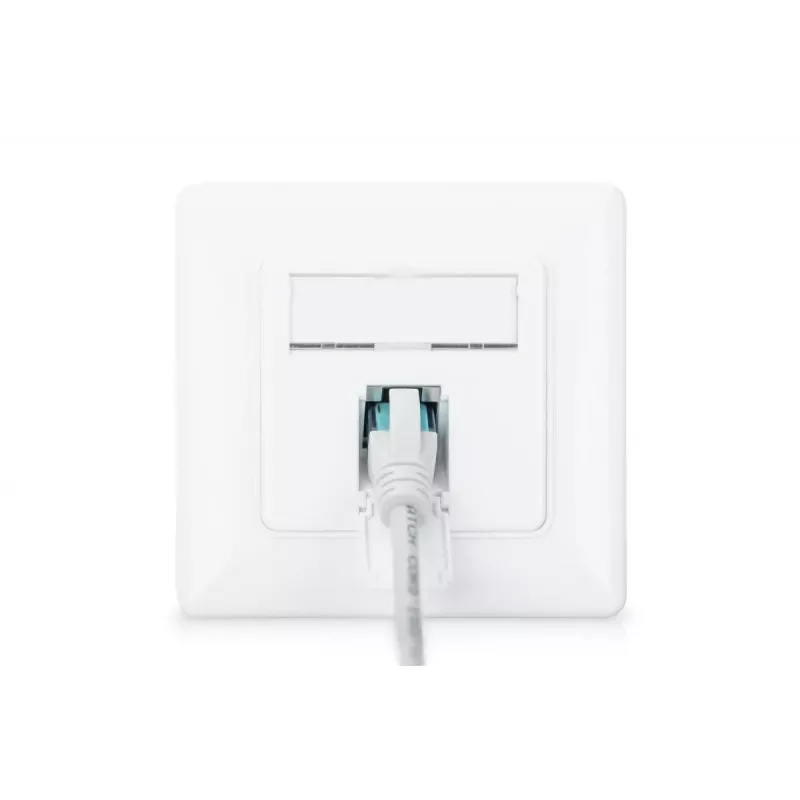 DIGITUS CAT6A EA klasė tinklo lizdas, ekranuotas 1x RJ45, LSA, grynai baltas, lygiai montuojamas, 8 krypčių