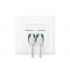 DIGITUS CAT6A EA klasė tinklo kištukinis lizdas, ekranuotas 2x RJ45, LSA, balta, įleidžiamas montavimas, 8 krypčių