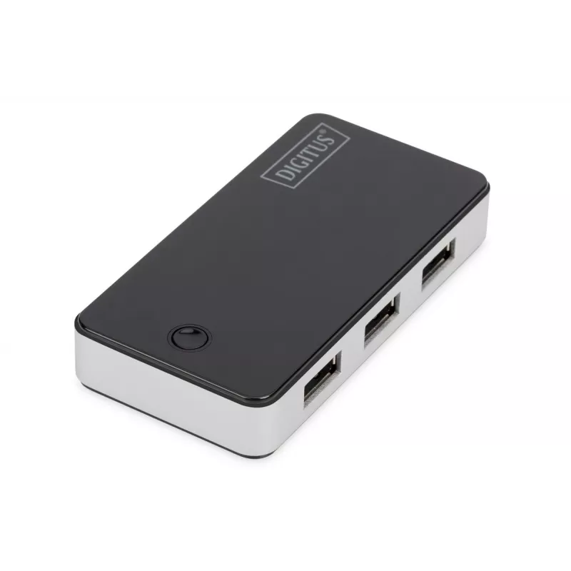DIGITUS USB-hub 4 prievadų USB3.0 išorinis, juodas, fortepijono blizgesio