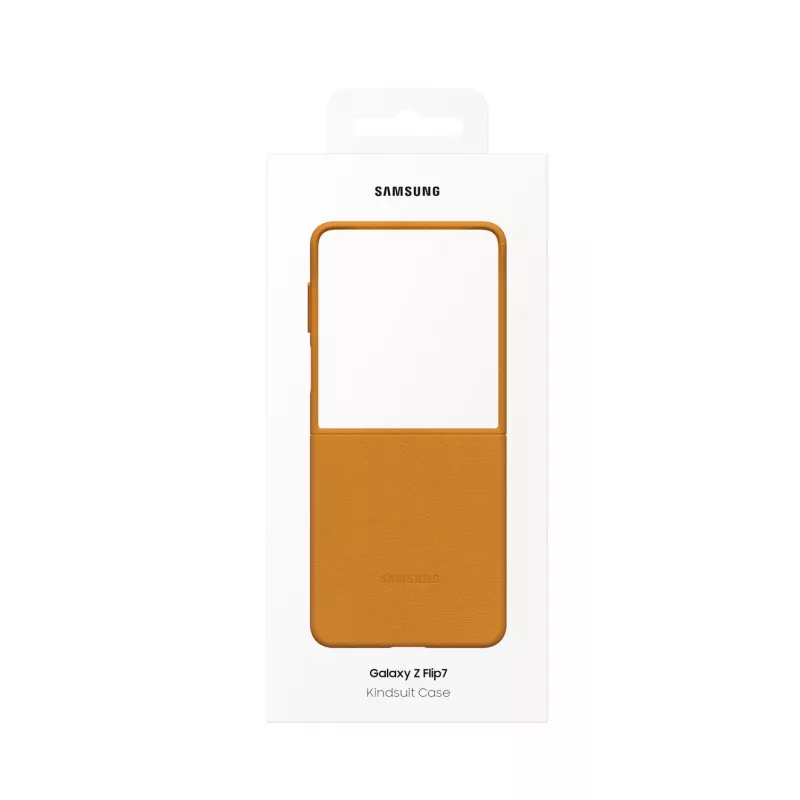 Apsauginis atverčiamas dėklas Samsung Flip7 Kindsuit EF-VF766PAEGWW, skirtas Galaxy Z Flip7 — Kupranugario spalva