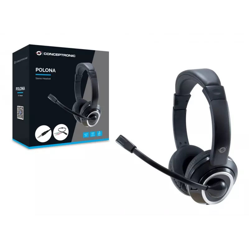 Conceptronic POLONA02BA ausinės / laisvų rankų įranga Laidinis Ant galvos Žaidimams Juoda