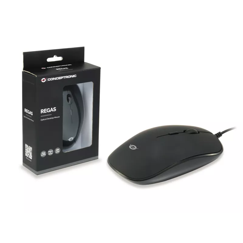 Conceptronic REGAS01B pelė Biuro Abiem rankoms tinkama USB Type-A Optinė 1200 DPI