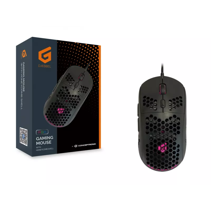Conceptronic DJEBBEL 6D žaidimų pelė su korpusu, primenančiu korį, 6400 DPI