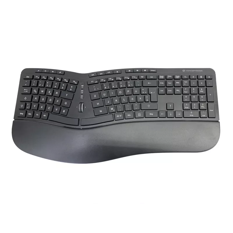 Conceptronic ORAZIO ERGO belaidė ergonominė klaviatūra ir pelės rinkinys, vokiškas išdėstymas