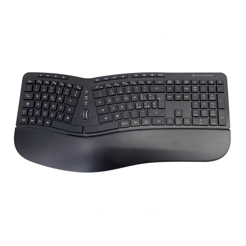 „Conceptronic ORAZIO ERGO“ belaidis ergonomiškas klaviatūros ir pelės rinkinys, itališkas išdėstymas