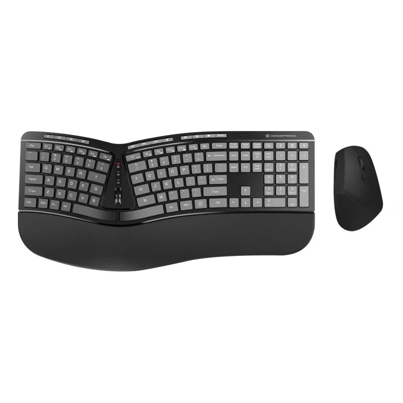 Conceptronic ERGO belaidis ergonominis klaviatūros ir pelės rinkinys, QWERTY EN (US)